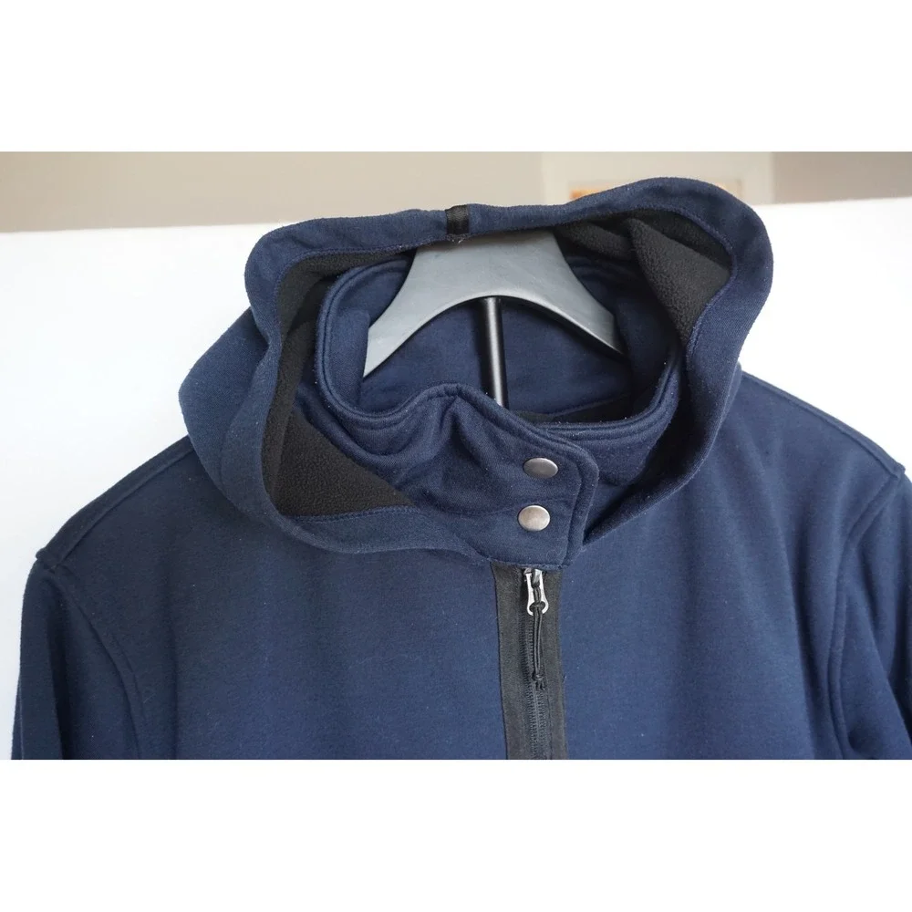 Elements Athleisure Navy Blue Fleece Lined Softshell Hooded Jacket L, WT133-01